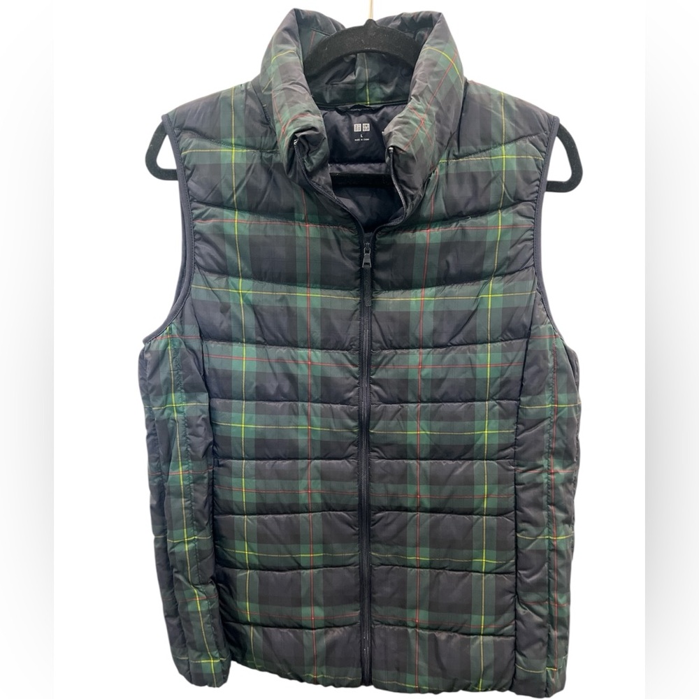 UNIQLO Ultra Light Down Puffer Vest Navy Blue/Green Size Large